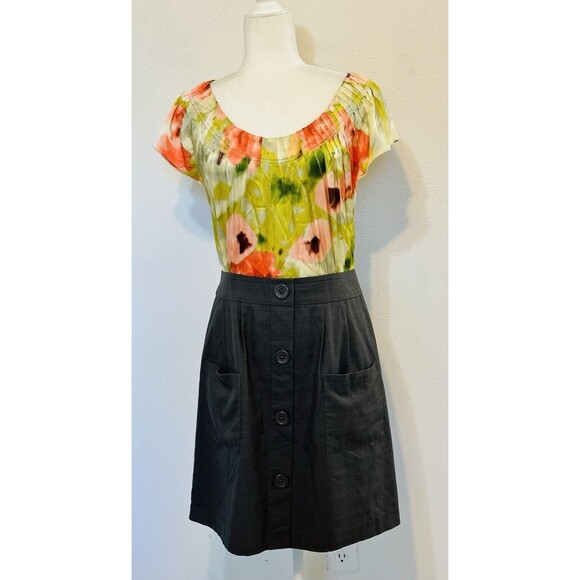 Anthropologie Tabitha Zoya Size10 Watercolor Silk Blend Dress Preppy Art to Wear - Picture 1 of 13